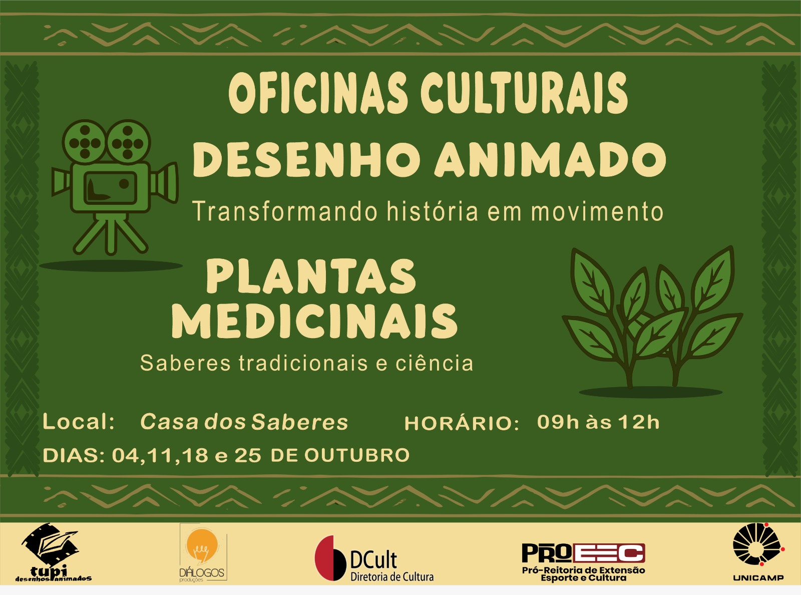 Casa dos Saberes Ancestrais, na UNICAMP, promove oficina de desenho animado sobre plantas medicinais